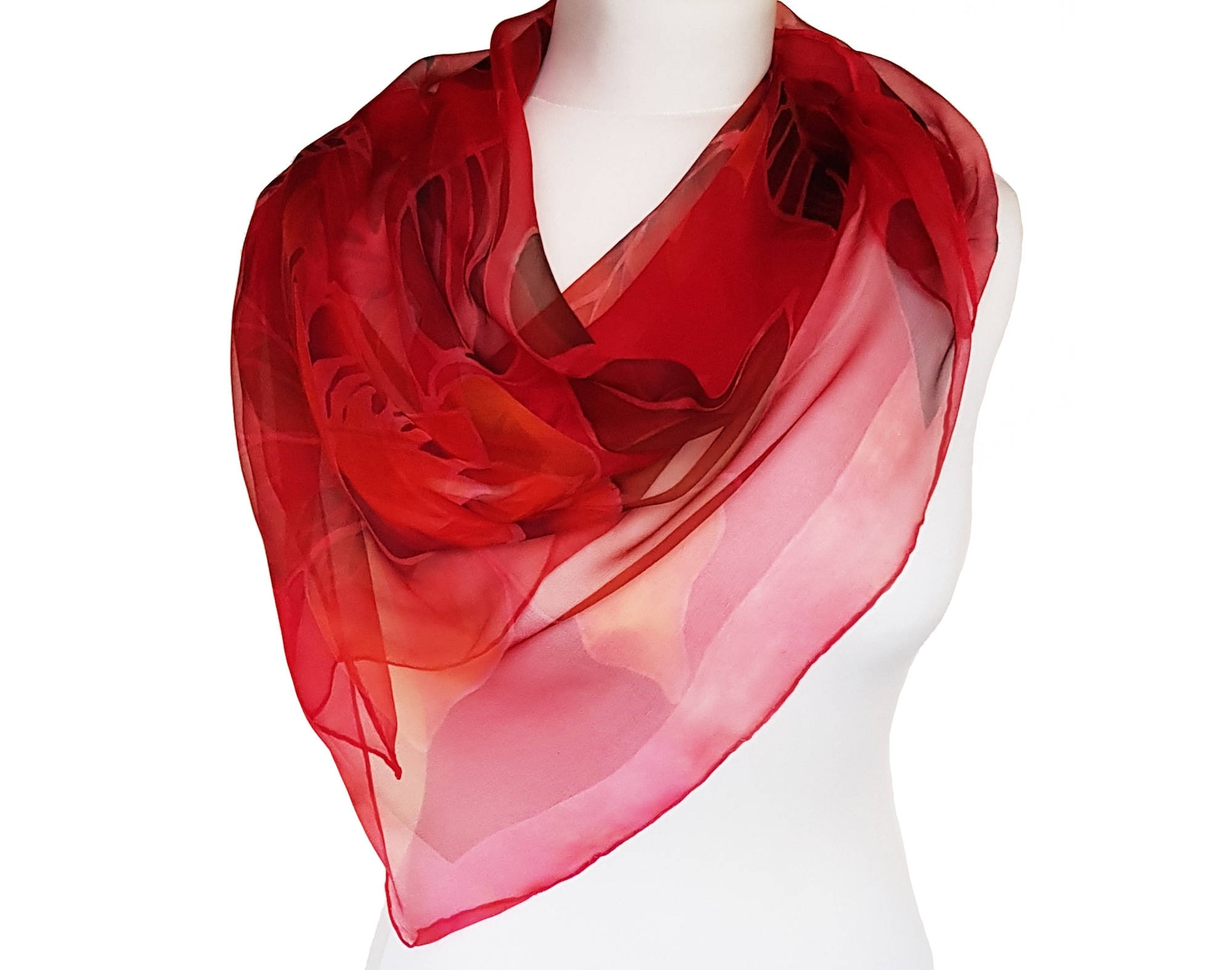 Red Chiffon Scarf Chiffon Scarf Large Light Wrap For Women Etsy
