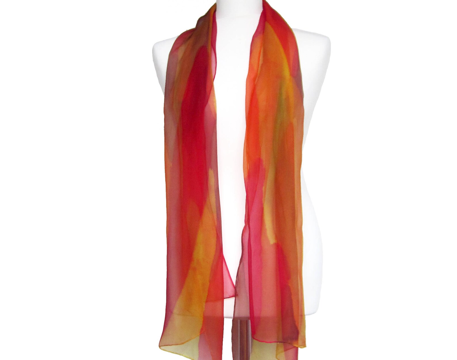 Chiffon Scarves, Women Chiffon Scarf, Red Fashion Scarf, Long Scarf