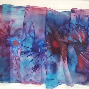 Blue gift wife - Painted scarf women - Women scarf green - Silk scarfs - Fashion gift women - Fashion gift wife - Silk Art - Gift fro Mom
