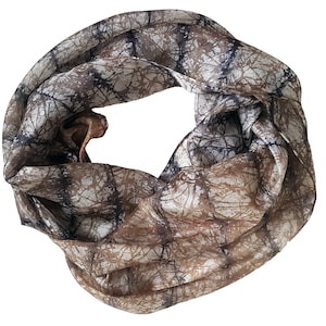 Grey silk scarf Handmade Hand painted silk