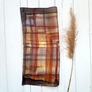 Pocket Square - Brown silk handkerchief - Silk pocket scarf - Suit pocket square - Small pocket scarf - Silk Square - Men gift