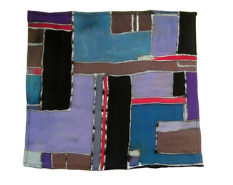 Fazzoletto di seta dipinto - Tasca quadrata per abiti - Sciarpa tascabile in seta - Quadrato tascabile tuxedo - Regalo per lui - Regalo di compleanno uomo - Regalo elegante