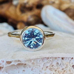 Aquamarine Ring, Aquamarine Engagement Ring, Aquamarine Bezel Ring, Silver Aquamarine Ring, Gold Aquamarine Ring, March Birthstone