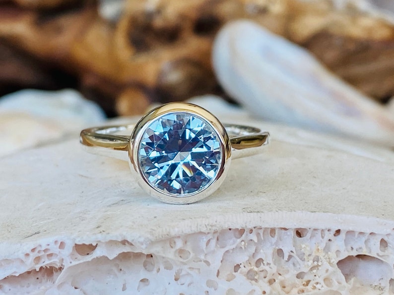 Aquamarine Ring, Aquamarine Engagement Ring, Aquamarine Bezel Ri Aquamarine Ring, Aquamarine Engagement Ring, Aquamarine Bezel Ri