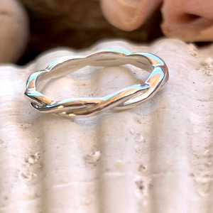 Gold Twisted Wedding Band, Silver Twisted Wedding Band, Twisted Wedding Band, Woven Wedding Band, Stacking Ring