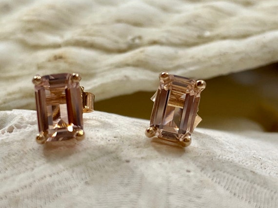 Morganite stud earrings sale