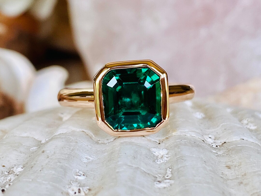 Asscher Cut Emerald Ring Emerald Engagement Ring Asscher Cut