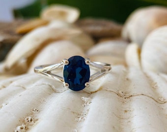 Sapphire Ring, Sapphire Solitaire Ring, Oval Sapphire Ring, September Birthstone