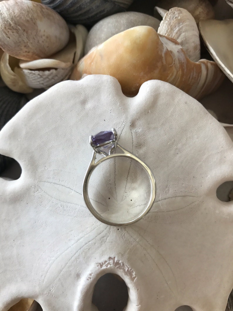 Alexandrite Ring, Alexandrite Engagement Ring, Gold Alexandrite Ring, Cushion Cut Alexandrite, June Birthstone, Bridesmaid Gift image 5