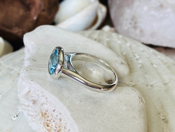 14Kホワイトゴールドブルートパーズスウィングリング