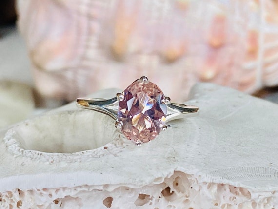 14k Morganite Ring Morganite Engagement Ring Gold Morganite Ring Oval Cut Morganite Ring Morganite Engagement Ring Trellis Setting Etsy