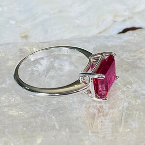14k Emerald Cut Ruby Ring Emerald Cut Ruby Ruby Engagement - Etsy