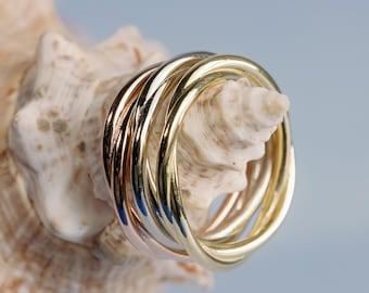 14k Gold Twist Wedding Band, Solid Gold Twist Ring, Stacking Ring, Matching Wedding Bands