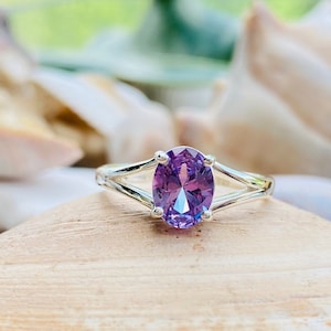 Alexandrite Ring, Alexandrite Solitaire Ring, Oval Alexandrite Ring, June Birthstone