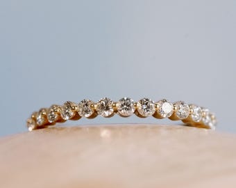 Lab Diamond Anniversary Band, Diamond Wedding Band, Moissanite Wedding Band, Anniversary Gift, Dainty Wedding Band, Diamond Stacking Ring,