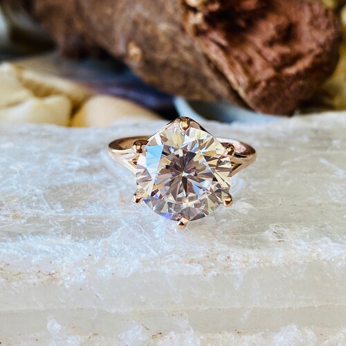 Diamond Ring, Diamond Engagement Ring, 4.00ct. Engagement shops Ring, Round Engagement Ring, CZ Engagement Ring, CZ Solitaire Ring