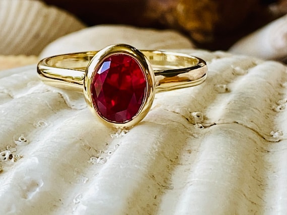 Gabriella Kiss Small Oval Rose Cut Ruby Ring | Quadrum Gallery