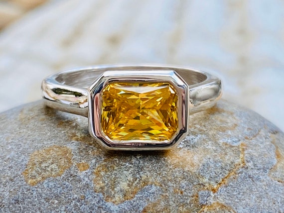 Etsy yellow diamond ring deals