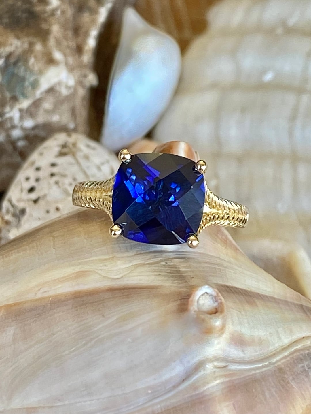 Diamond & Blue Star Sapphire Ring Set In 14K White Gold Diamond Wings  Design - Walmart.com
