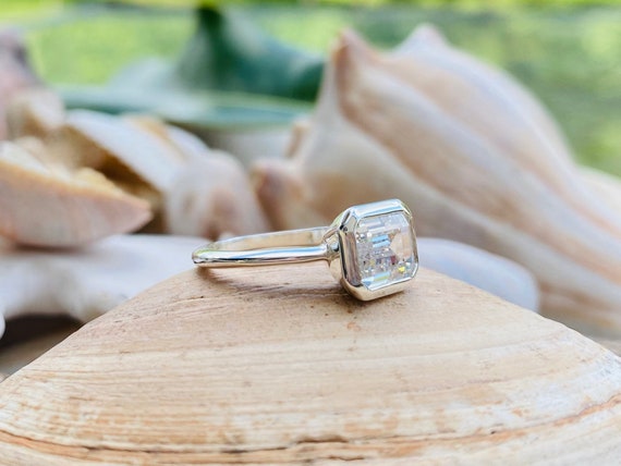 Emerald Cut Engagement Ring Emerald Cut Ring East West Ring
