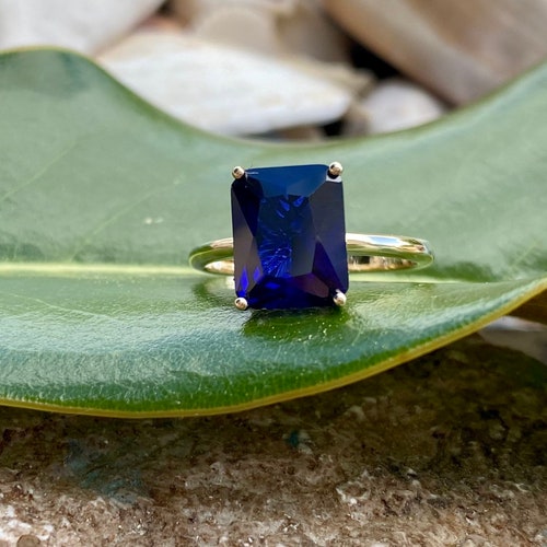 Radiant Cut Sapphire shops Ring, Sapphire Engagement Ring, Radiant Cut Sapphire, Solitaire Sapphire Ring, September Birthstone