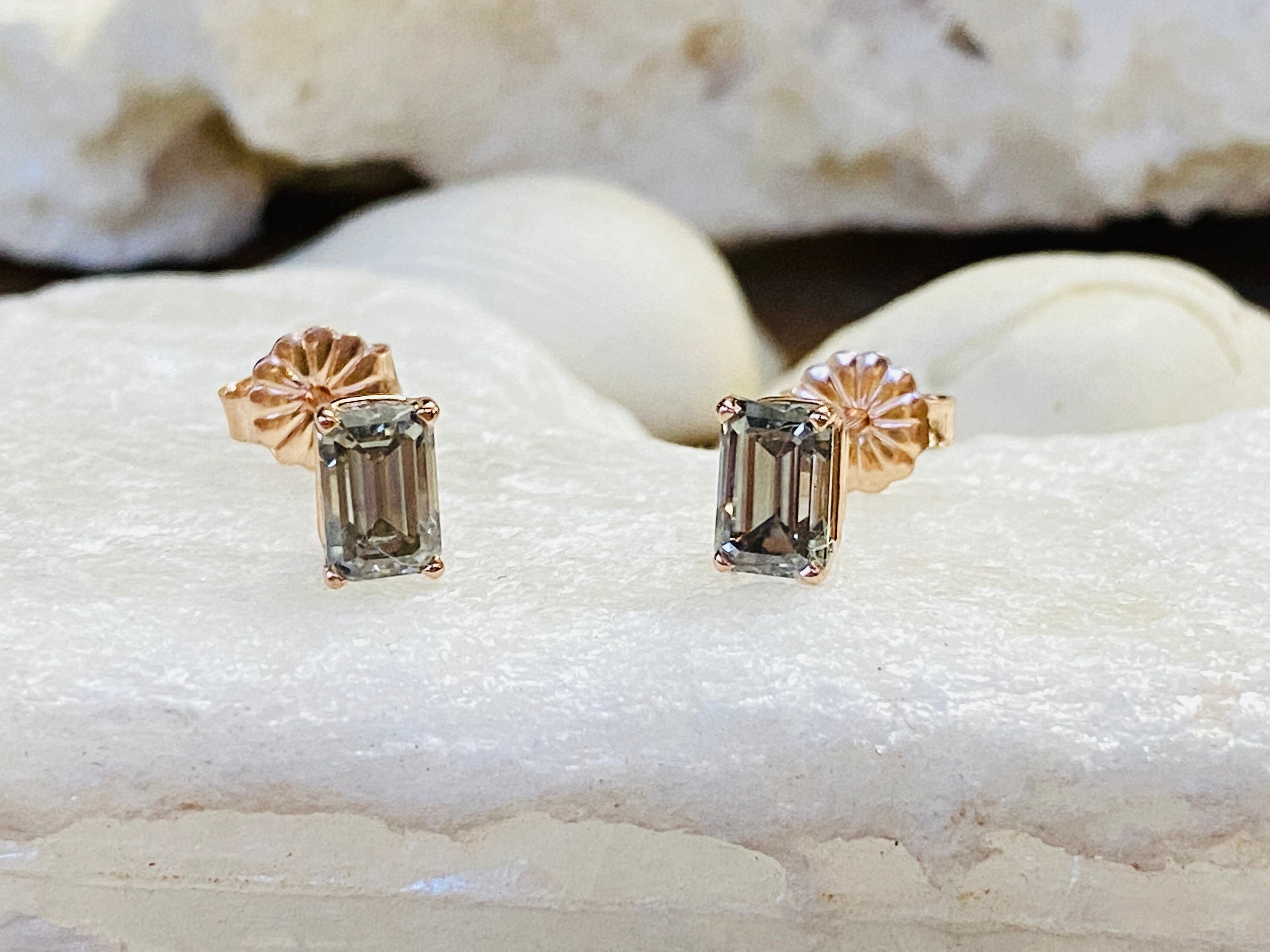 14k Moissanite Earrings Grey Moissanite Earrings Moissanite Stud