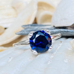 Blue Sapphire Ring, Sapphire Engagement Ring,  Sapphire Solitaire Ring, 2.00 Carat Sapphire Ring, September Birthstone