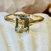 Prasiolite Ring, Green Amethyst Ring, Emerald Cut Prasiolite Ring, 2.00ct Emerald Cut, Prasiolite Solitaire Ring