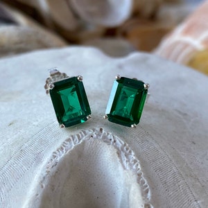 Emerald Earrings, Emerald Stud Earrings, Bridesmaid Gift, May Birthstone