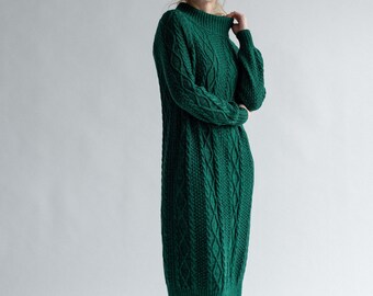 slim fit dress slacks You're All Mine Emerald Green Sweater Midi Dress – Shop the Mint main image 1