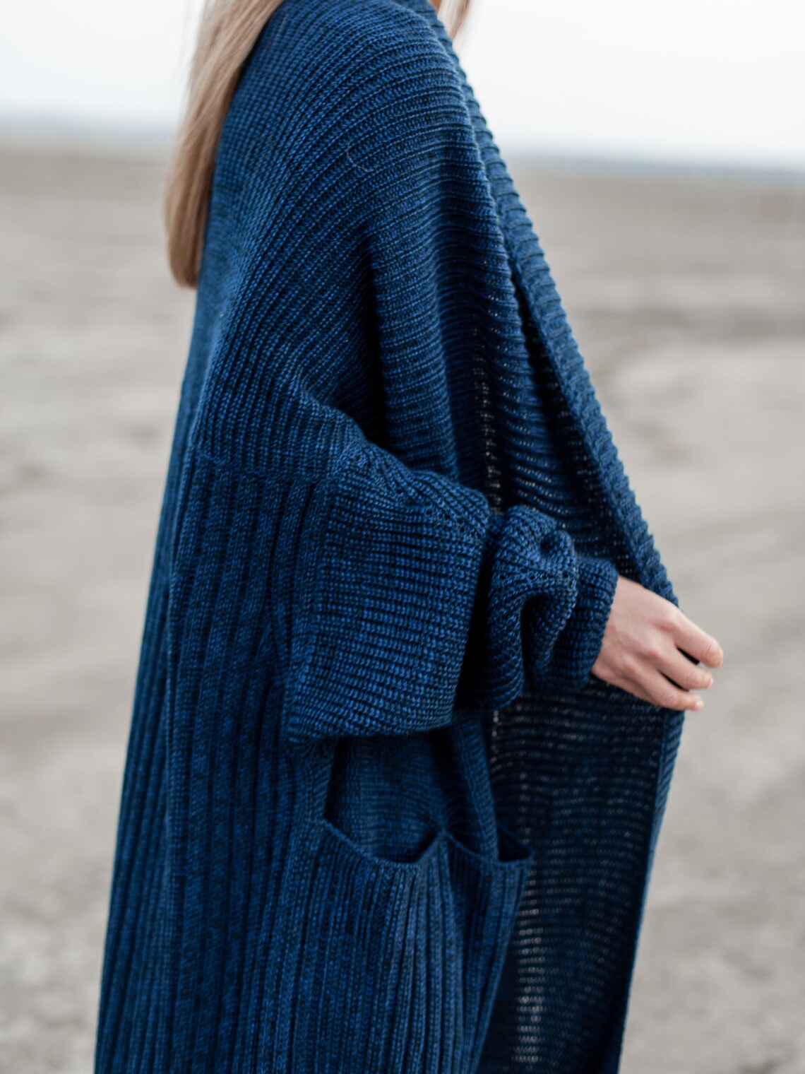 Navy Oversized Cardigan Chunky Cardigan for Women Dark Blue - Etsy