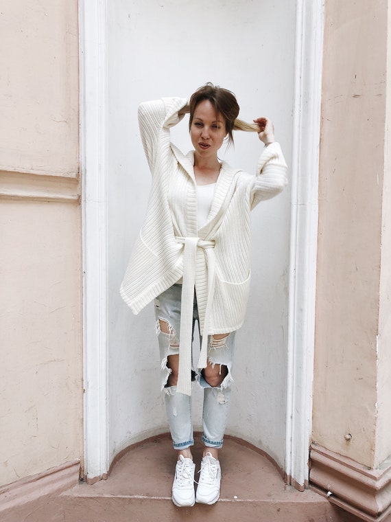 Oversized Cardigan White Basic Cardigan 