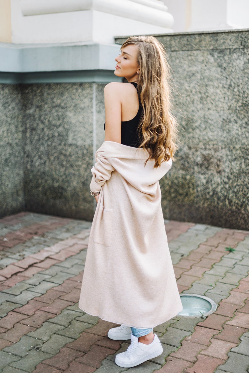 Gray Cardigan Oversized Coat Chunky Coat Loose fit clothing Basic Cardigan Summer cardigan Gift for Mom Long knitwear