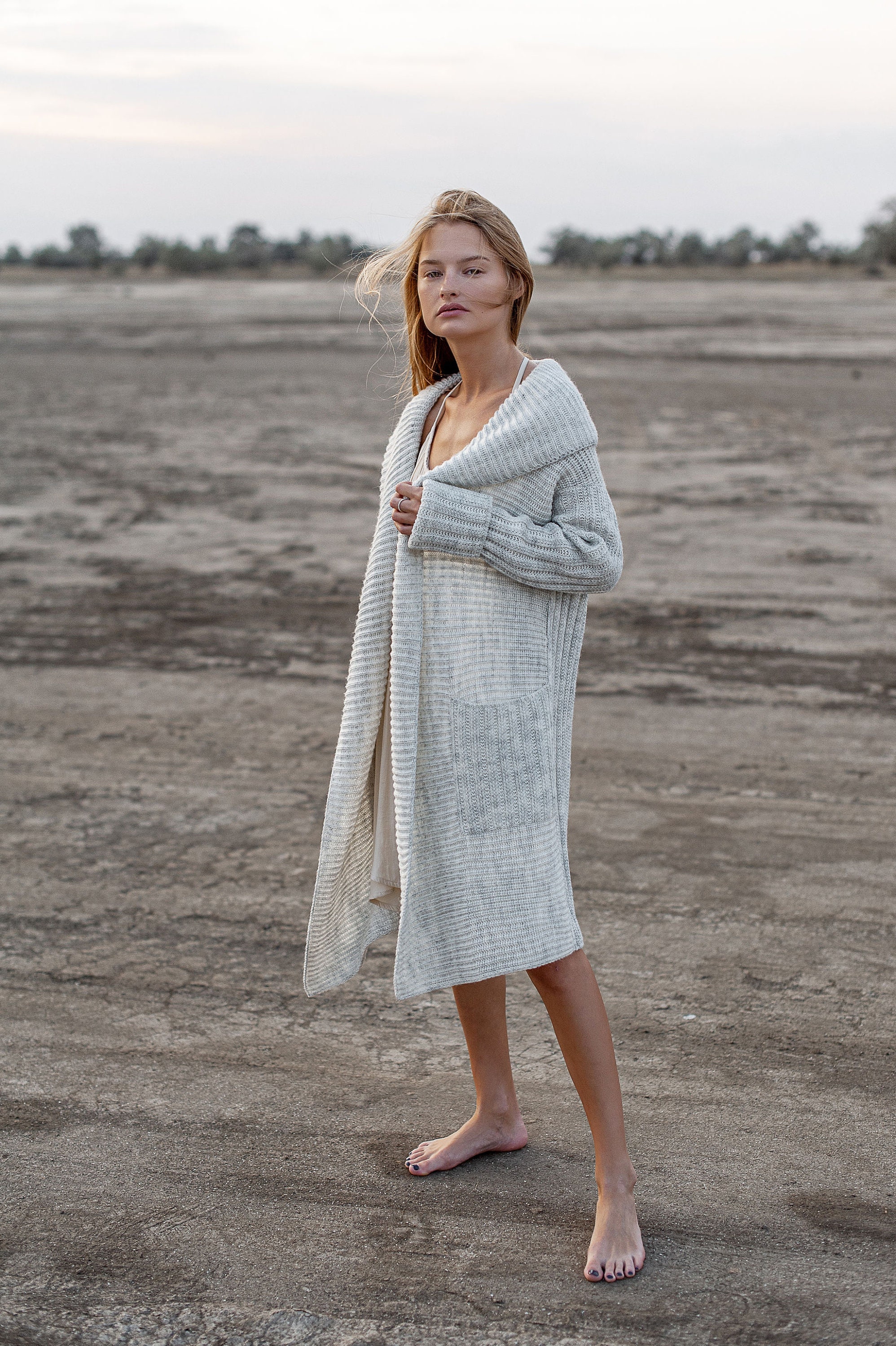 Long Knit Cardigan, Grey Coat, Wool Cover Up, Homewear Cardigan, Boho ...