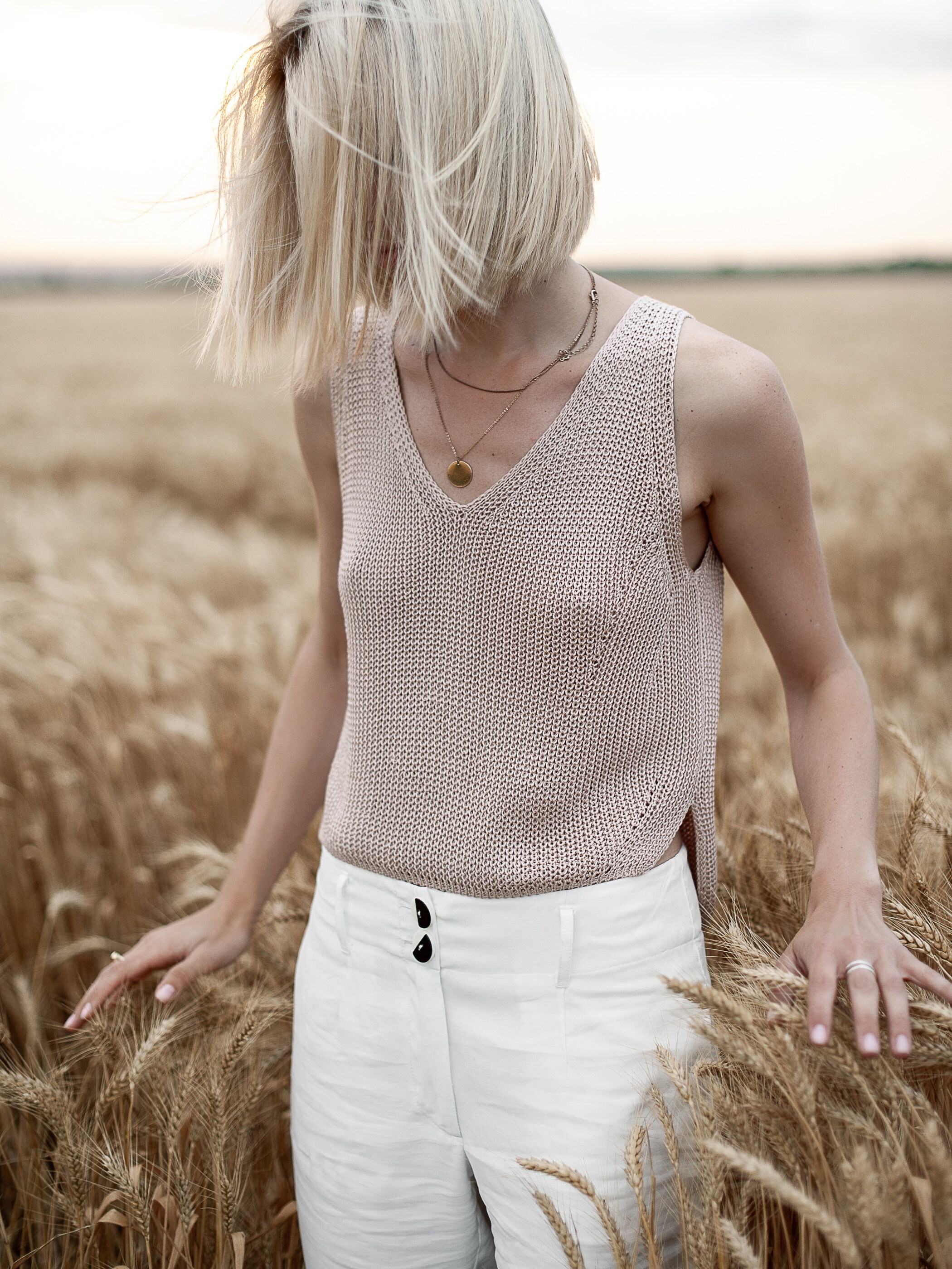 V Neck Top Minimal Cotton Top White Tank Top Knit Loose - Etsy