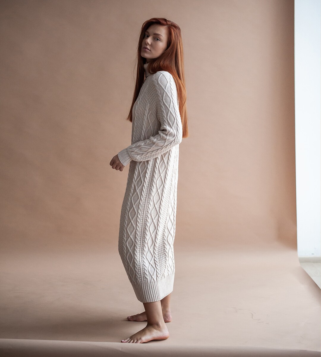 Knitted Turtleneck Dress