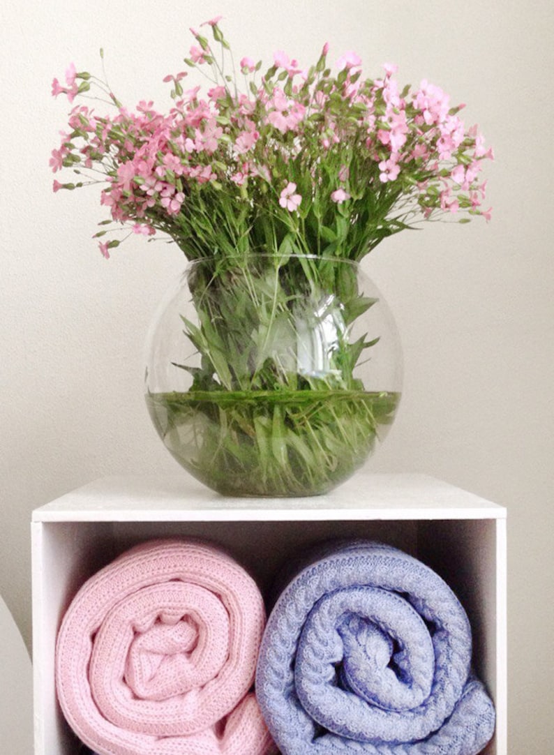 Pink baby blanket Baby blanket knit reveal gender gift Cable knit throw baby shower gift baby girl gift Knitwear Wrap pink plaid