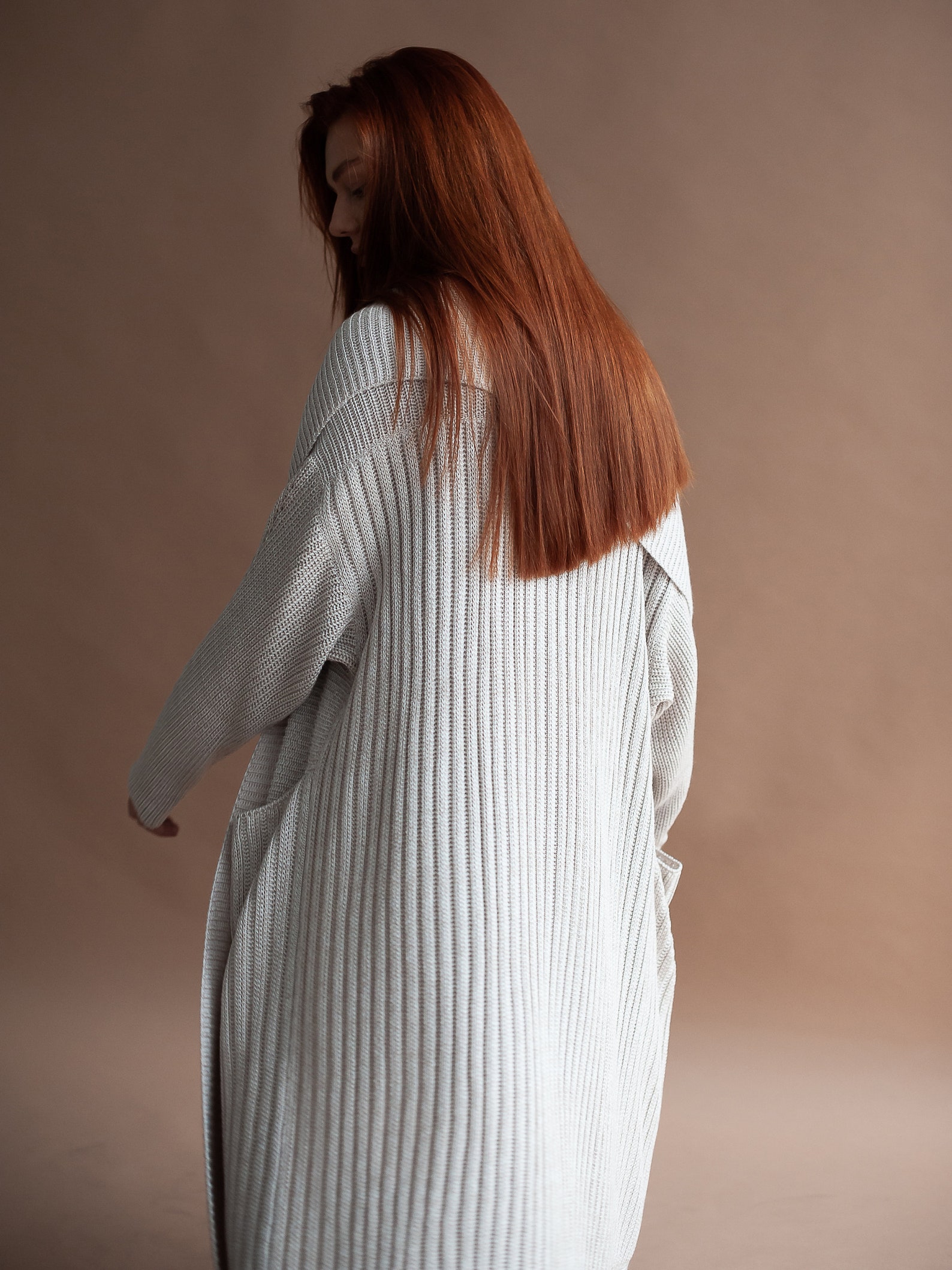 Beige Crochet Cardigan (XS-S) 