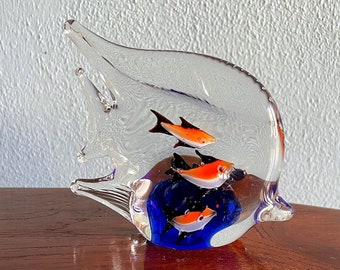 1960年代の本物のムラーノガラス製両面魚水槽彫刻 - イタリア - Etsy 日本