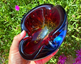 灰皿　ベネチアンガラス ベネチアングラス 灰皿 小物入れ ピエロ ムラーノ レトロ - メルカリ