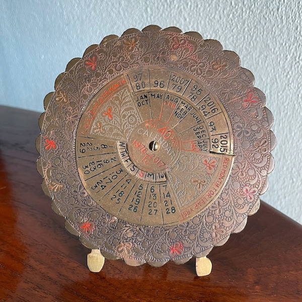 India 20 Year Brass Calendar Etsy