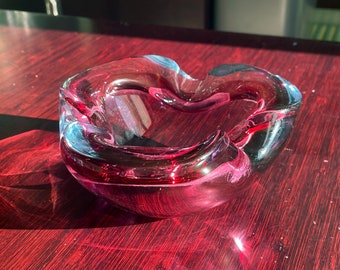 ヴィンテージ Alfredo Barbini Murano サイン入りハート灰皿 Barbini