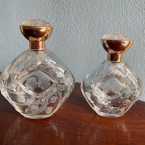 Lalique Le Baiser EDP Perfume Bottle EMPTY Collectible Vintage Rose Kissing Couple Clear Glass Rose Cap , made in France , vintage