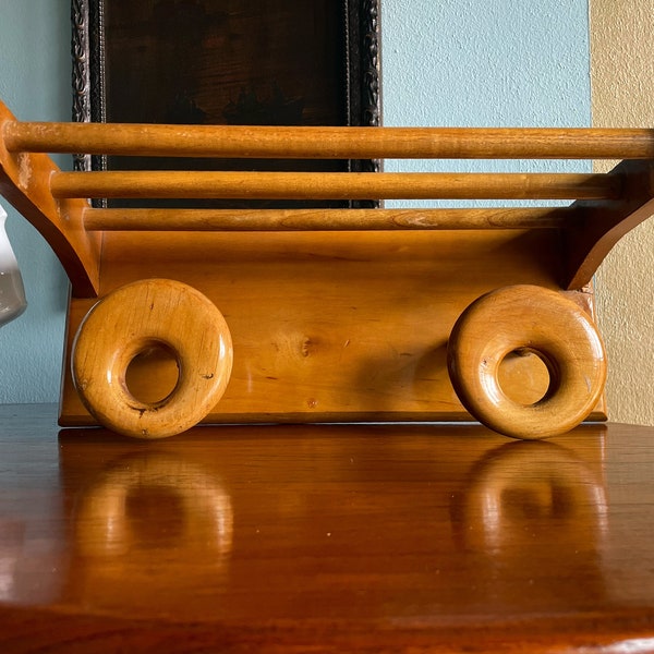 Vintage 50s wooden coat rack with rack, entrance coat stand, Made in Italy, vintage furniture, Italian design