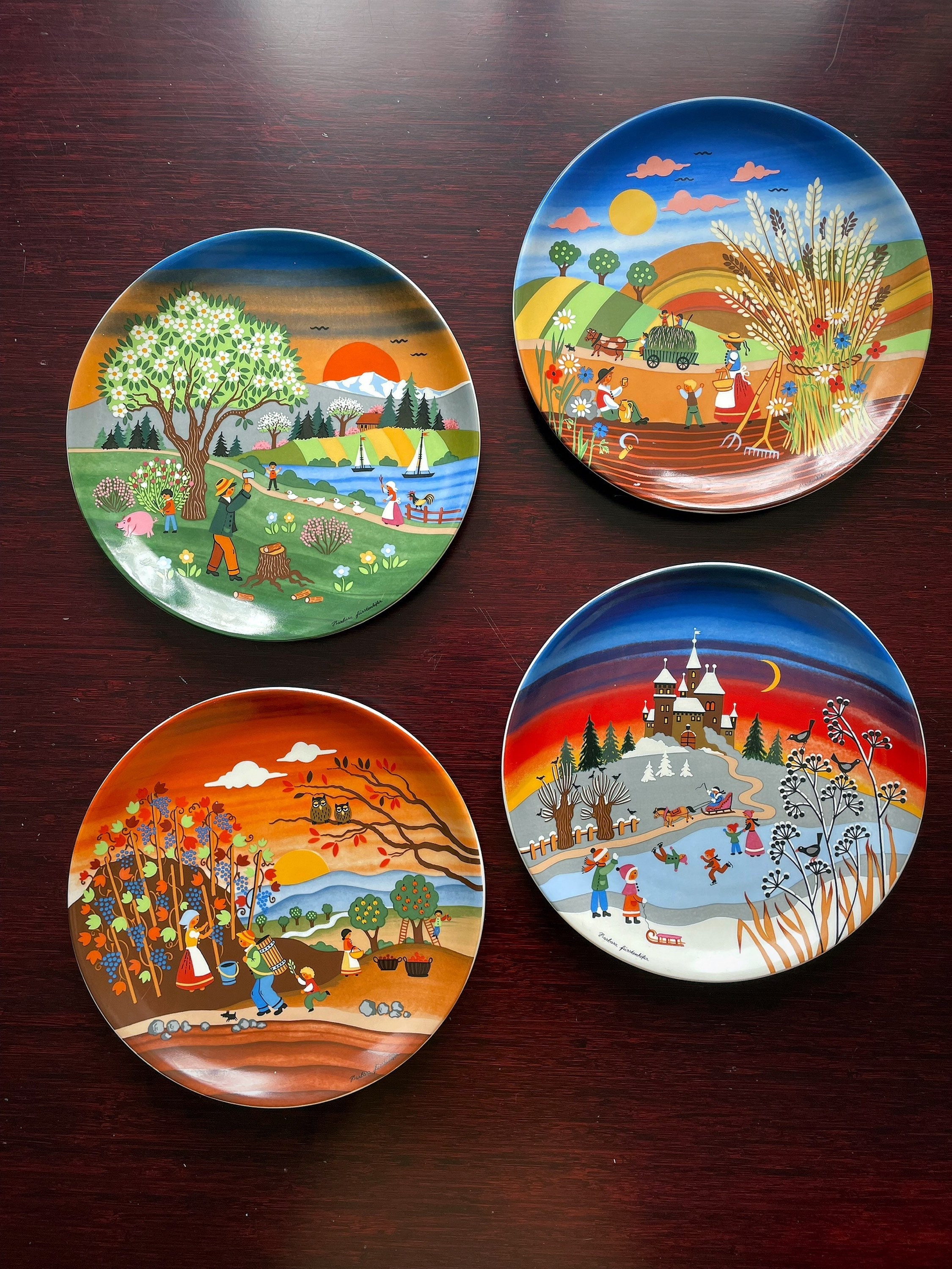 Barbara Furstenhofer 's Large Plates With the Four Seasons Titled