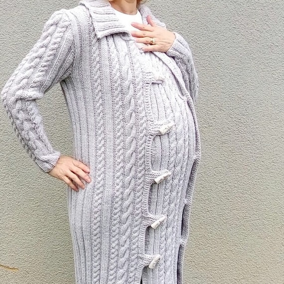 Ropa de maternidad abrigo de invierno embarazada cárdigan - Etsy México