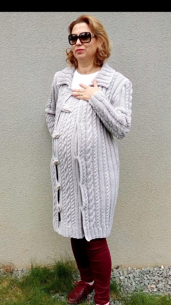 Ropa de maternidad abrigo de invierno embarazada cárdigan - Etsy México