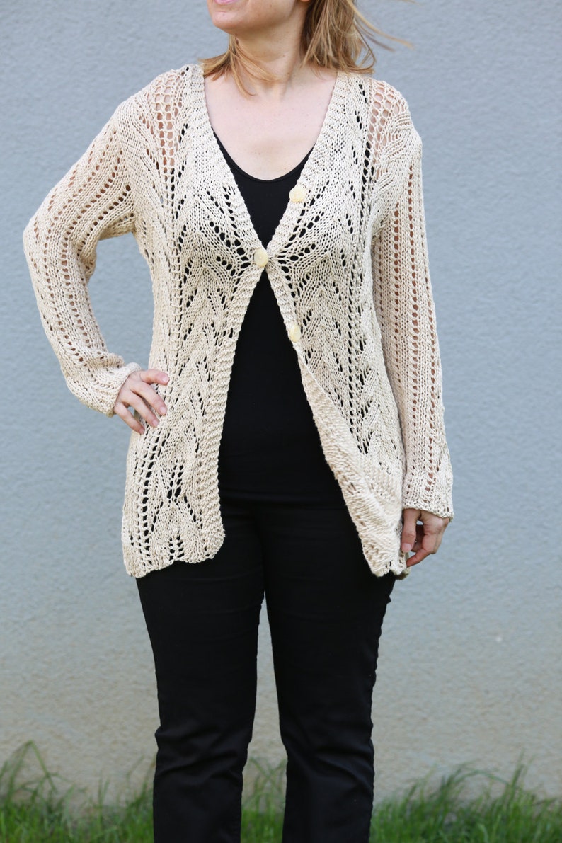 Ecru Summer Cardigan Loose Shrug Sweater Cream Tunic Ivory Etsy