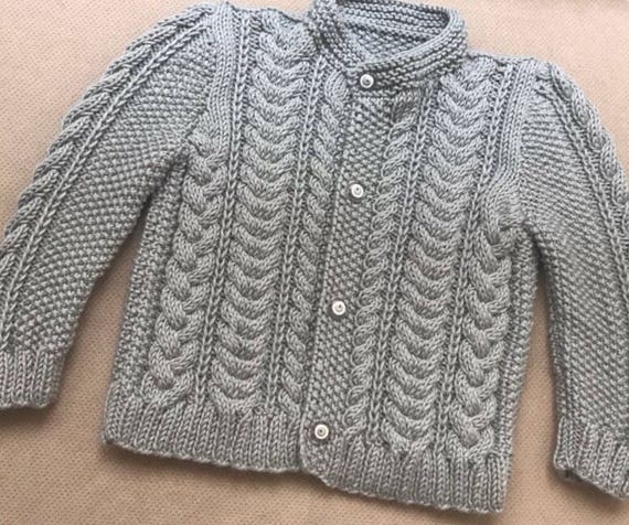 cable knit baby cardigan