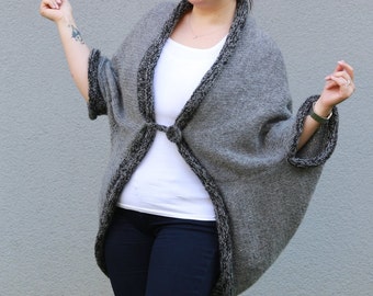 Womens Mohair Poncho, Plus Size Poncho, Oversized Cardigan, Plus size Cape, Wool Sweater, Womens Poncho, Plus Size Clothing, Maxi Wool Coat